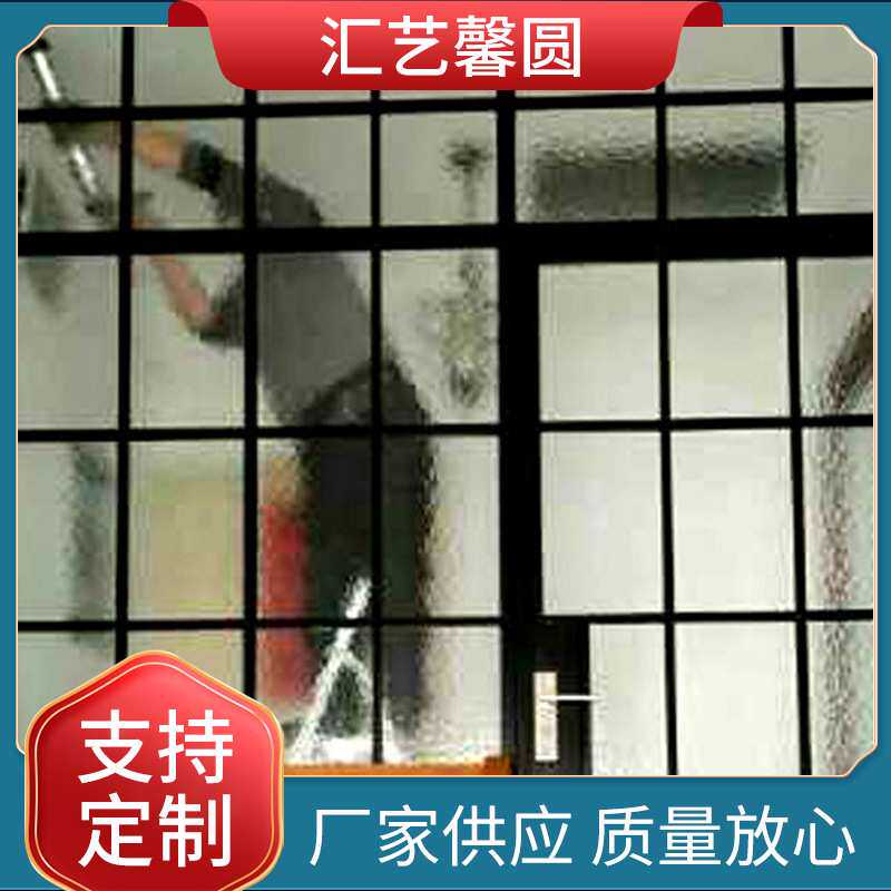 老式黑钢玻璃门窗 复古玻璃铁窗 可定制铁格子黑钢洋房格子门窗