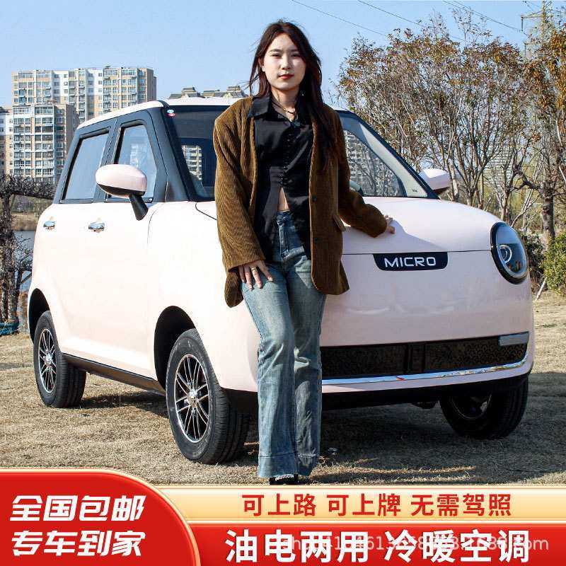 糯玉米四轮电动车小型迷你家用代步车女士新能源电轿汽车油电两用