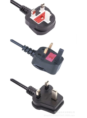 英国认证插头XH032B  XH032C   XH031D  注塑一体式插头电源线