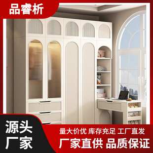 实木衣柜家用卧室小户型大衣橱欧式推拉门儿童收纳储物柜衣柜
