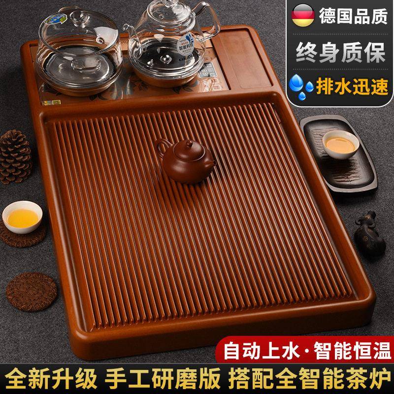 德国电木茶盘简约家用大号胶木茶海功夫茶台套装烧水壶全自动一体