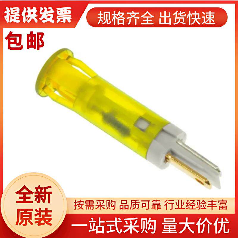 QS81XXHY110 APEM 黄色LED面板指示灯, 110V, 6mA, 8mm安装孔