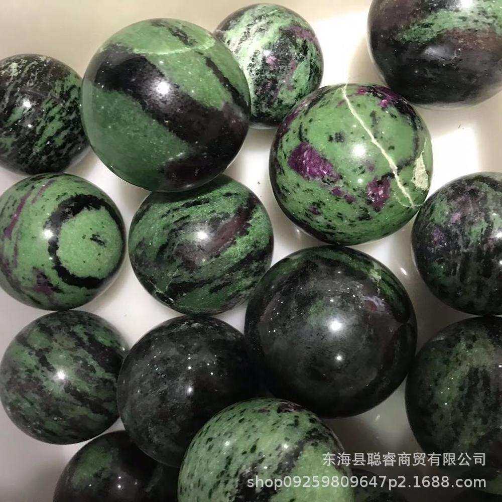 红绿宝球摆件 原石水晶球 宝石水晶球 家居装饰 厂家供应