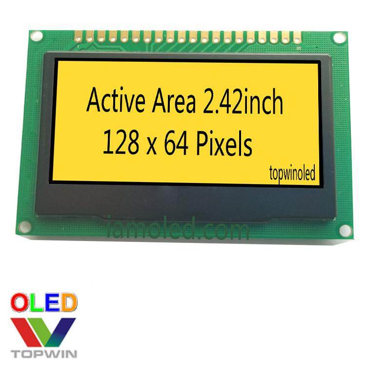 2.42英寸黄光oled液晶显示模块TW28641240A黄色厂家topwin耐低温