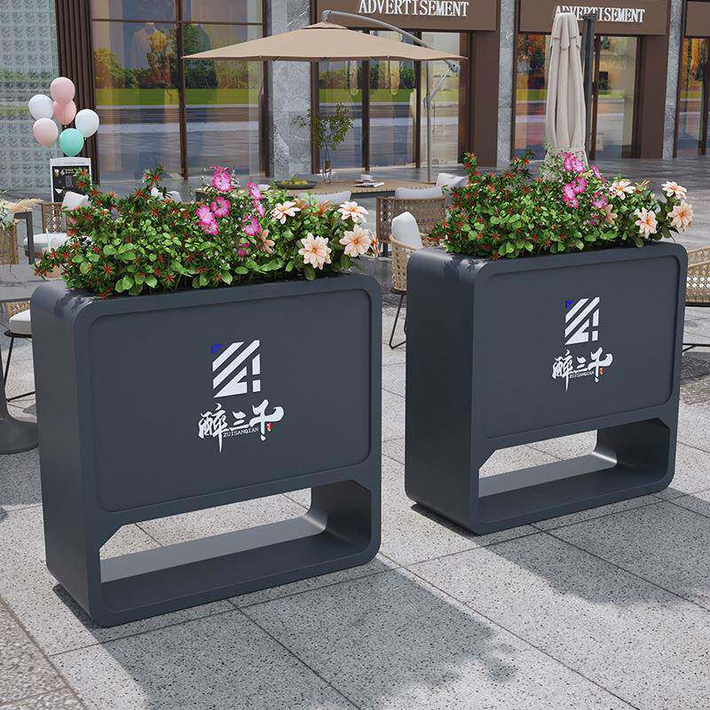 户外铁艺不锈钢花箱花槽景观花坛商场隔断花架室外金属葡萄架花池