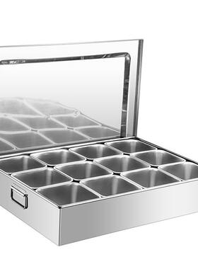 RKT4商用调料盒不锈钢调味罐组合套装摆摊饭店食堂酒店厨房佐料盒