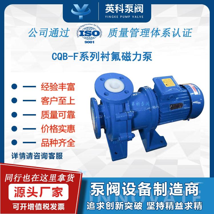 衬氟磁力泵CQB50-40-160F耐酸碱铸铁衬氟塑料化工防爆变频耐腐蚀