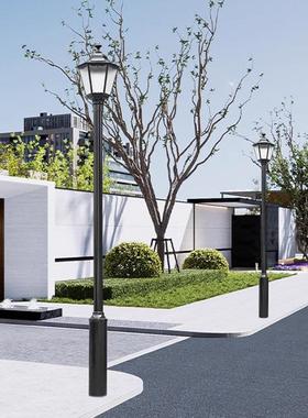 厂家直销单头3米LED户外太阳能庭院灯铝材防水复古庭院别墅高杆灯