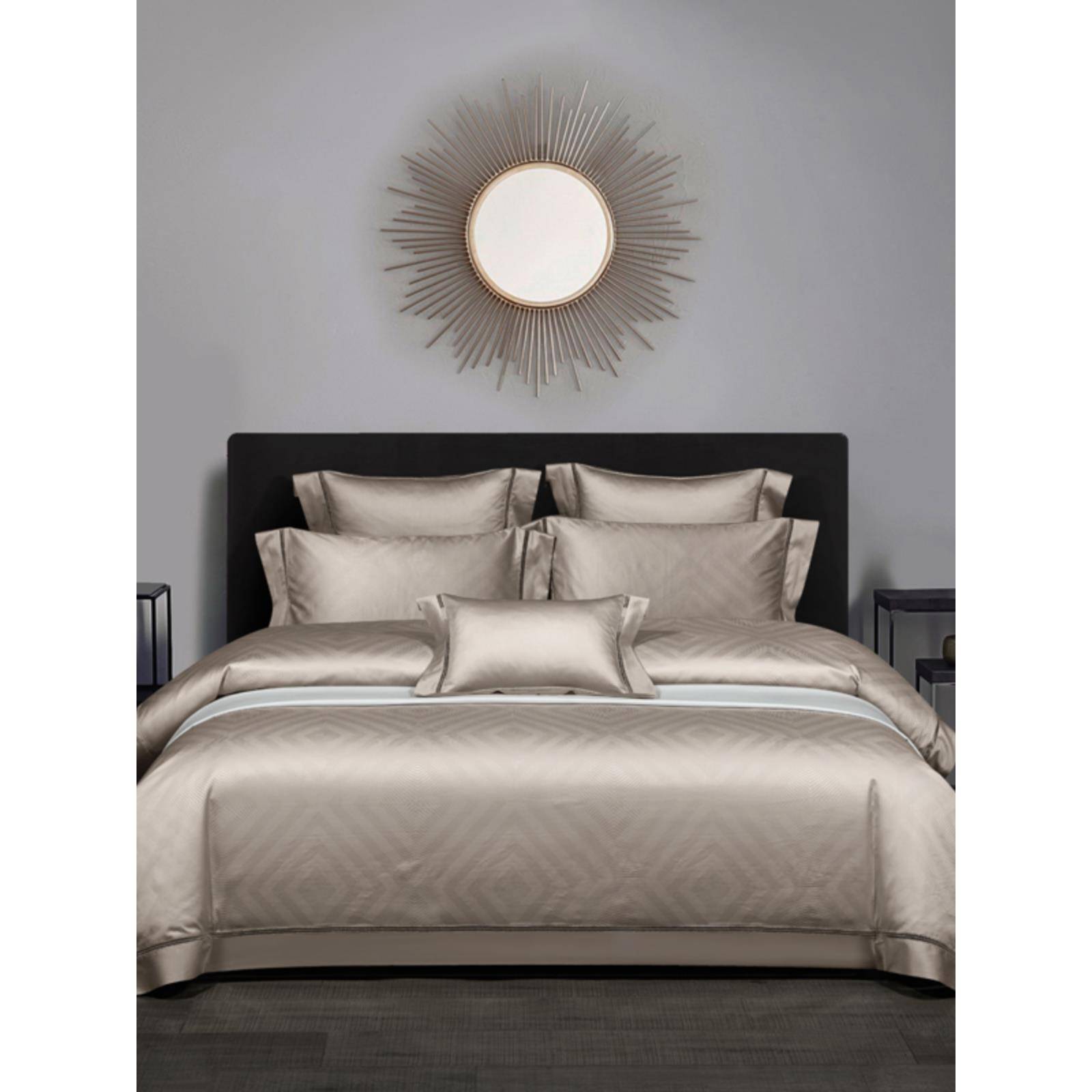 140支长绒棉提花四件套100支轻奢感简约欧式纯棉床品