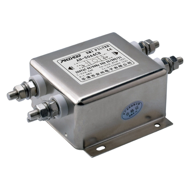 EMI FILTER 50A单相交流电源滤波器 AN-50A4CB 50A250V EMI滤波器