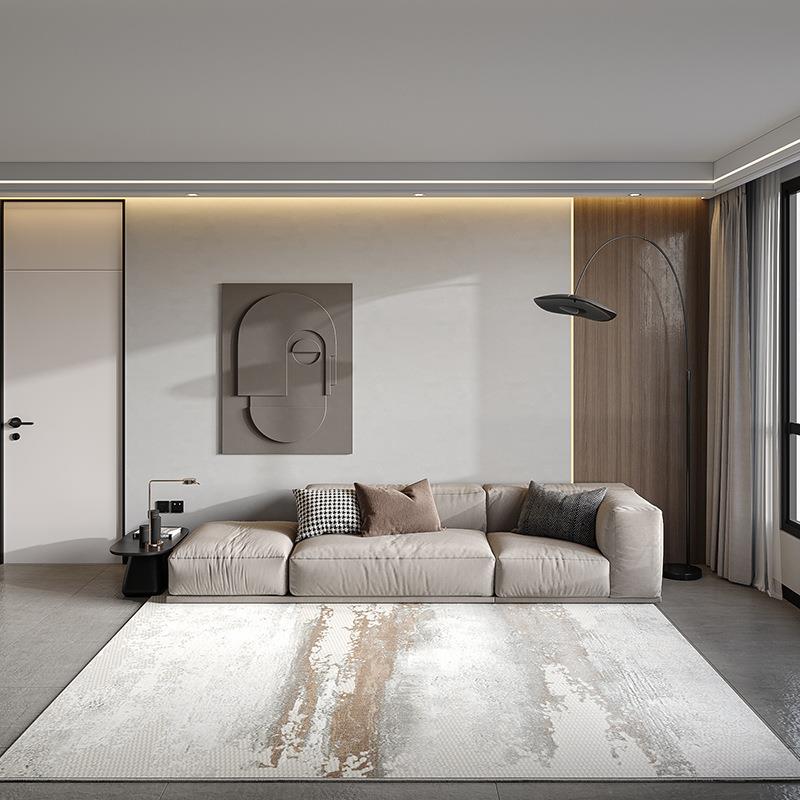 宇秀客厅地毯美式轻奢立体北欧风抽象茶几床前毯卧室耐脏地垫满铺