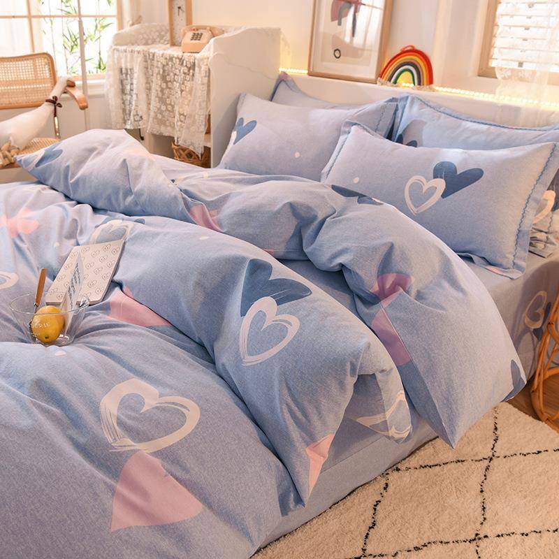 全棉磨毛四件套秋冬季新款纯棉加厚床单被套床上用品可4