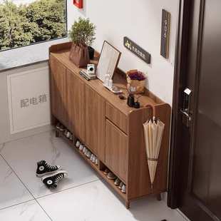 门外走廊过道鞋柜家用门口实木收纳一体靠墙2025新款爆款高档鞋架