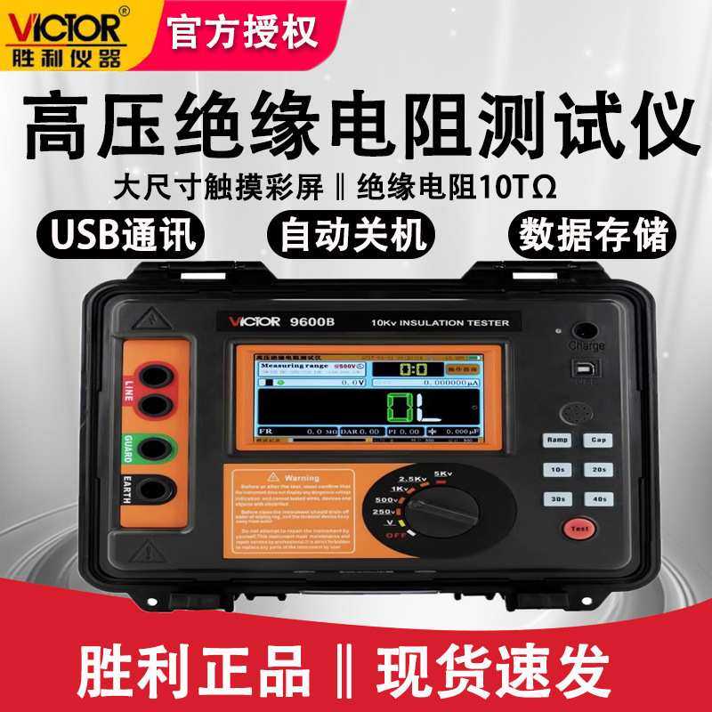 胜利VC9600B高压绝缘电阻测试仪兆欧表自动放电功能电阻测试器