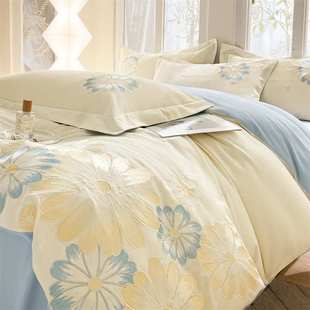 轻奢感四件套纯棉刺绣被套床单床笠四季通用被罩床上用品