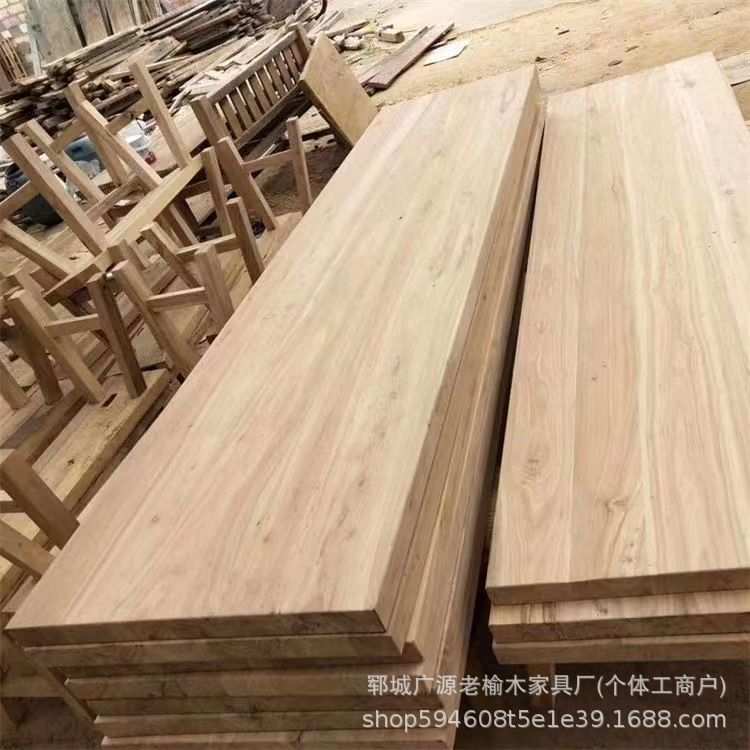 老榆木实木板材自然风化桌面板原木民宿酒店做旧装修板材护墙木板