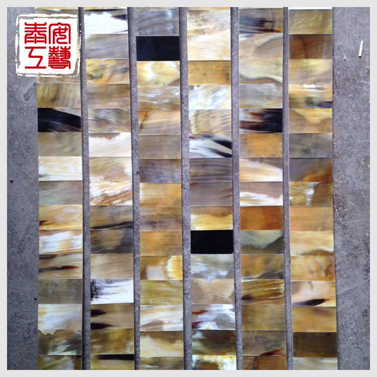 牛骨密拼马赛克定 制 家具镶嵌台面牛角切片 牛角片原材料