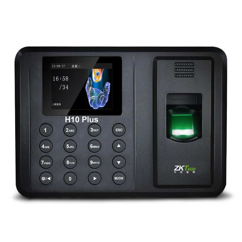 中控智慧 机H10PLUS打卡机员工上下班签到手指模式一体机