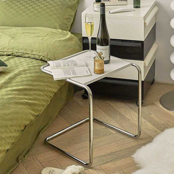 不锈钢茶几中古风简约桌子韩国ins风咖啡现代沙发置物架卧室边几