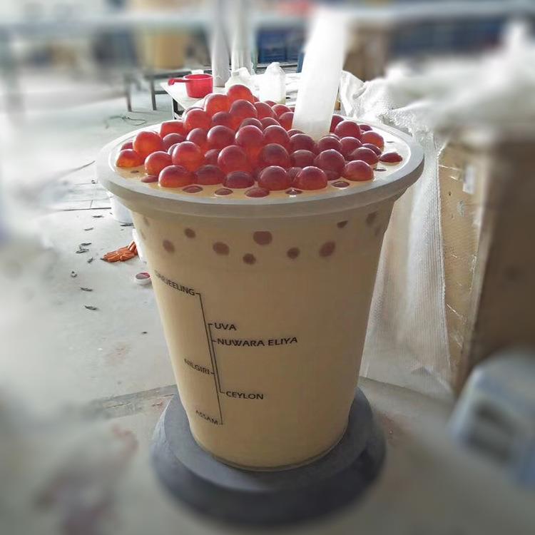 玻璃钢珍珠奶茶杯冰淇淋连锁店门口雕塑摆件
