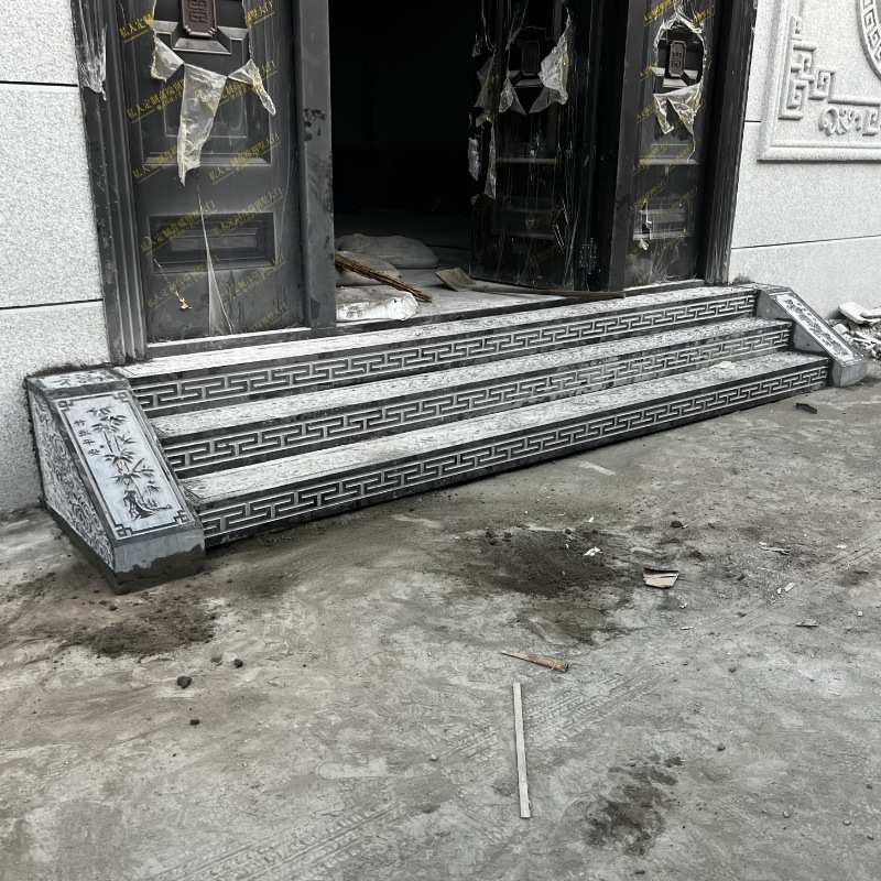 定制门口青石台阶石 别墅庭院景区防滑过门石 地面铺贴仿古踏步石