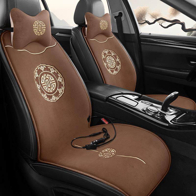 汽车加热坐垫车载冬季12v毛绒电加热座垫通用后排保暖国风刺绣短,鲜花速递/花卉仿真/绿植园艺,割草机/草坪机,淘宝优惠券,粉丝福利购,淘宝优惠卷
