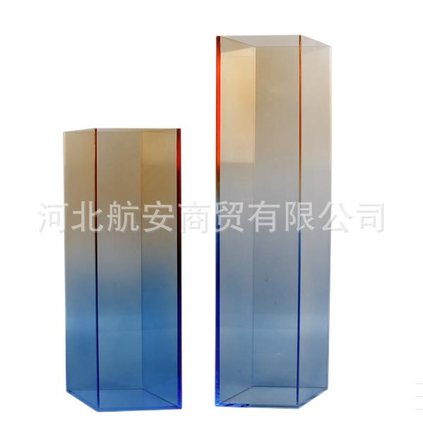 现代简约创意亚克力渐变花器花瓶样板房售楼处桌面书架软装饰品