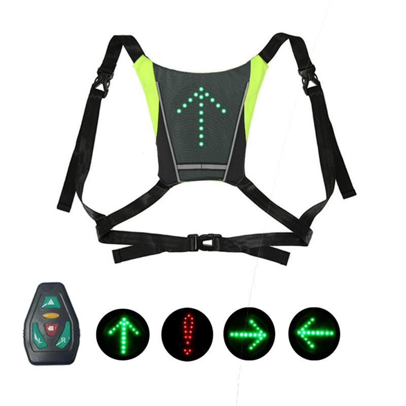 遥控LED发光背心发光包跑步安全警示背心骑行背心LED转向灯