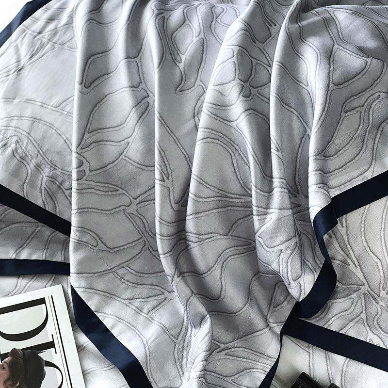 复古高级感天丝长绒棉四件套2024新款裸睡床单被套罩双面床上用品