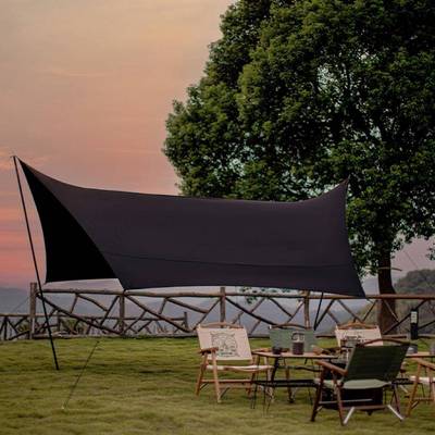 morningstar17平黑胶六角天幕防晒户外露营防雨野营遮阳