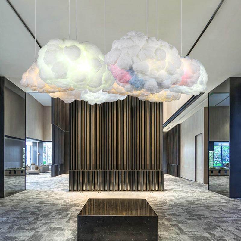 棉花云朵吊灯现代简约空中花园led灯非标工程吊灯餐饮灯具灯饰,电子/电工,接线端子,淘宝优惠券,粉丝福利购,淘宝优惠卷