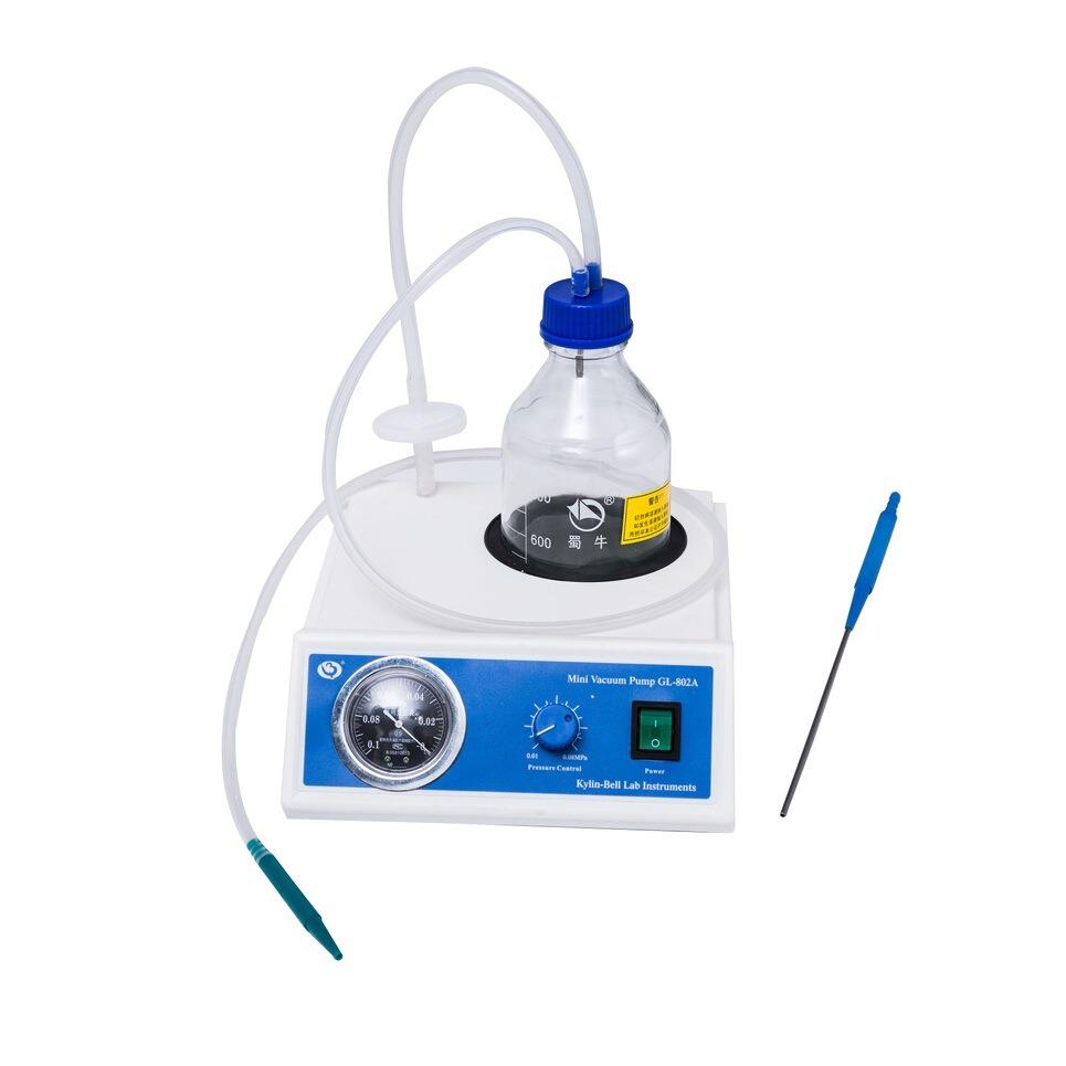微型台式真空泵GL-802A标准螺旋盖1L刻度瓶6L/min大功率表头显示
