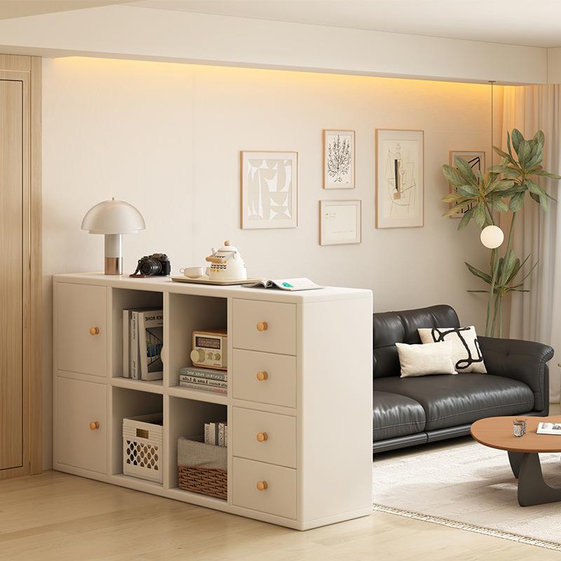 实木书柜落地置物柜客厅隔断柜子沙发旁侧边柜靠墙储物柜家用书架