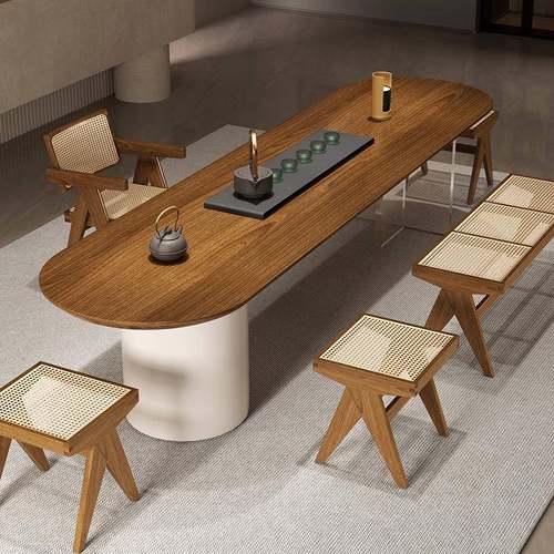 组合桌子大板公室室家泡茶风新简约侘办公室实木中式寂茶桌茶茶桌