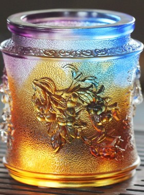 琉璃笔筒事事如意摆件居家客厅办公前台桌面摆放商务定制吉祥礼品