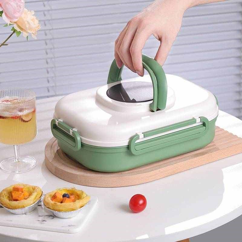 304不锈钢饭盒 学生食堂分格保温餐盒汤碗上班族午餐手提便当盒