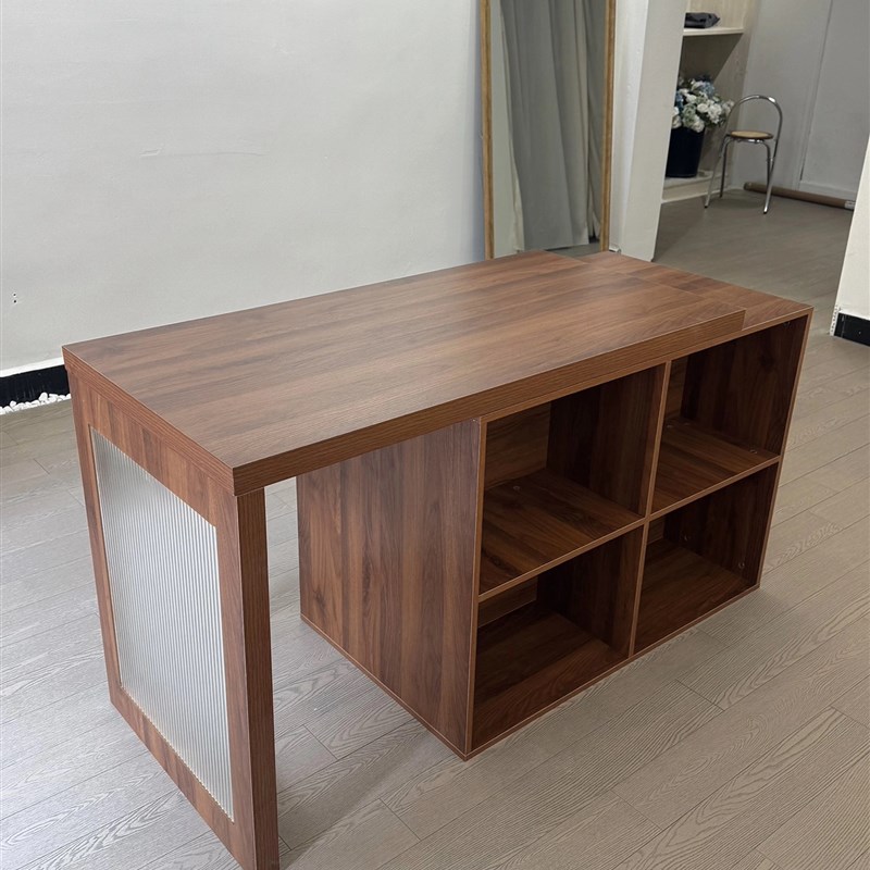 可伸缩免漆展示柜服装店货架吧台玻璃中岛女装摆件饰品陈列置物架