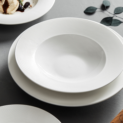 甜品蛋糕沙拉盘商用陶瓷装水果的盘子创意白色高端法式草帽盘餐具