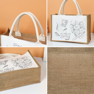 DIY涂鸦帆布包手绘购物袋麻布手提袋亚麻防水袋团建暖场沙龙活动