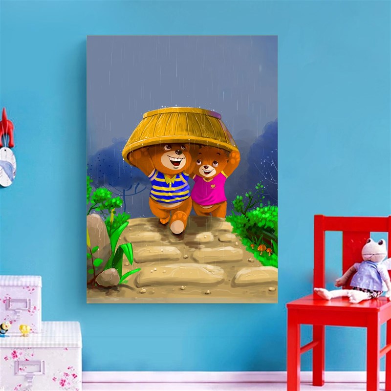 现代简约可爱动物壁画小猫咪宠物店挂画儿童房卧室正方形装饰画91图片