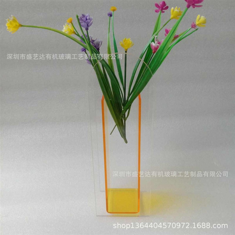插花摆件亚克样板房客厅家居装饰器艺术简约力北欧风彩色花瓶几何