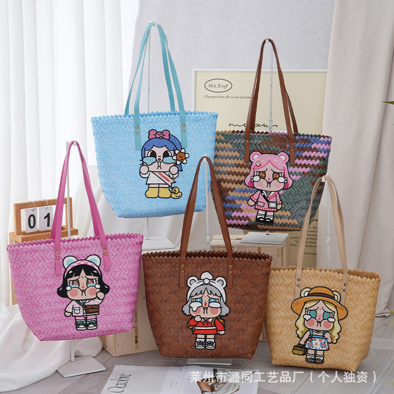 夏季新款卡通编织包大容量上班通