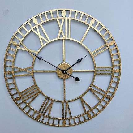 欧式创意挂钟wallclock复古装饰铁艺罗马客厅静音时钟