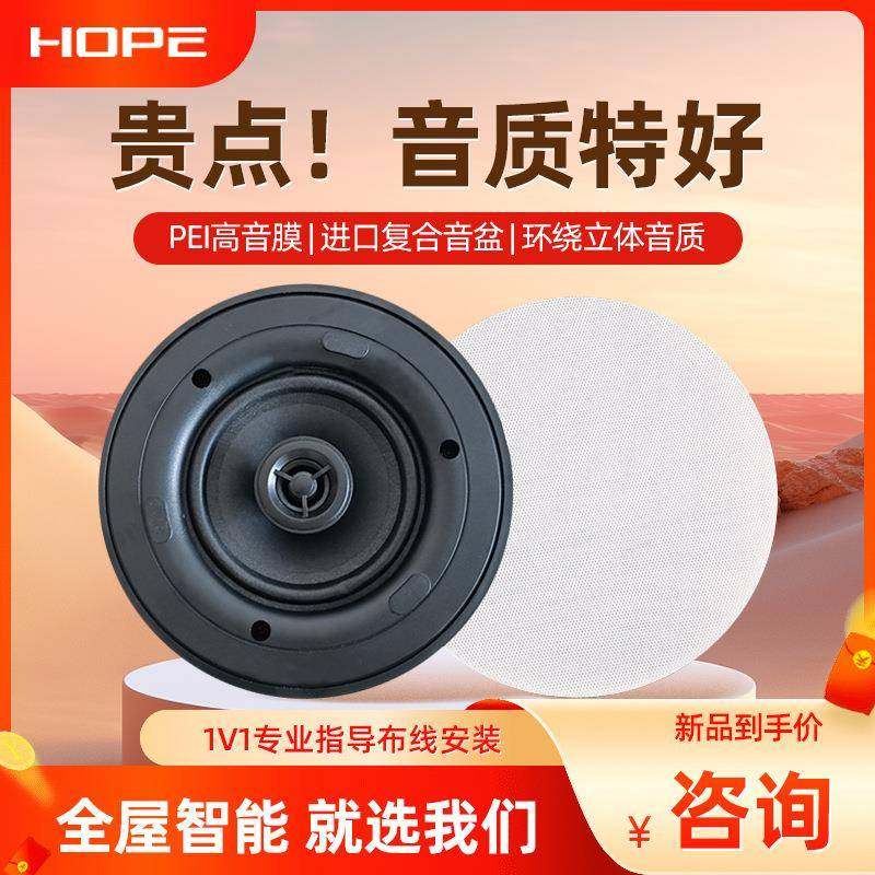 HOPE/向往B707窄边设计吸顶音响配套喇叭HIFI背景音乐音箱20W,纺织面料/辅料/配套,纺织机械配件,淘宝优惠券,粉丝福利购,淘宝优惠卷