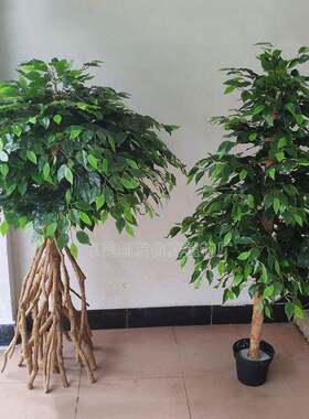 直销仿真榕树叶室内软装绿植盆景假树枝人造小榕树1.8米