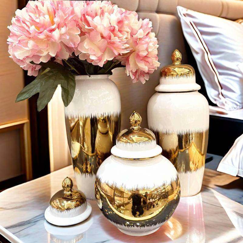 工艺品摆件装饰品工厂直销电镀将军罐陶瓷欧式花插花瓶轻奢,纺织面料/辅料/配套,纺织机械配件,淘宝优惠券,粉丝福利购,淘宝优惠卷