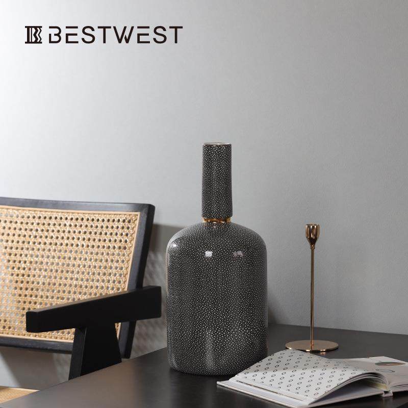 博西家居新中式复古小口陶瓷花瓶家居客厅创意插花器摆件装饰品,纺织面料/辅料/配套,纺织机械配件,淘宝优惠券,粉丝福利购,淘宝优惠卷