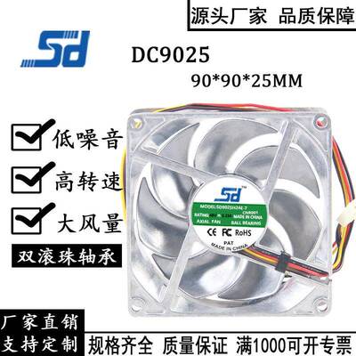9025全金属48V0.23A9CM/厘米四线PWM温控耐高温散热风扇