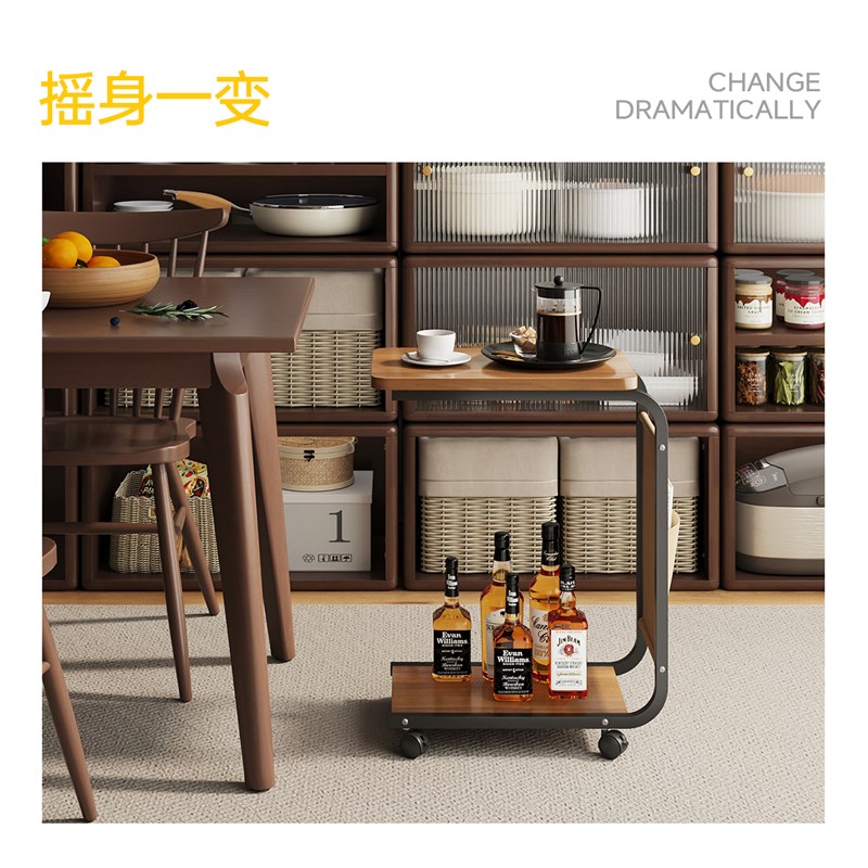 可移动边几客厅家用小桌子沙发侧边桌G小茶几卧室床头小推车置物
