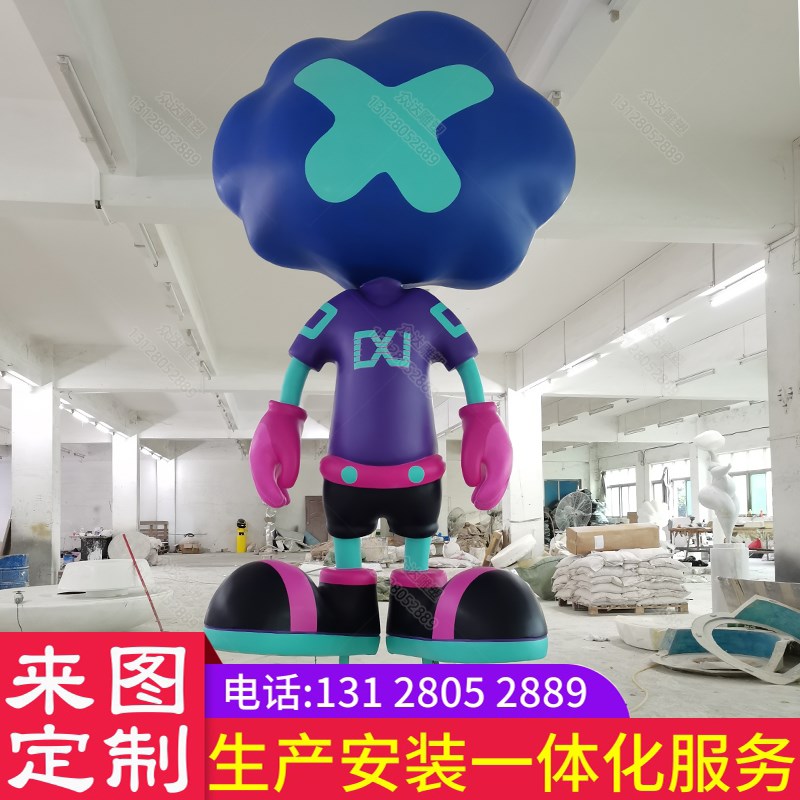 大型玻璃钢雕塑定制透光卡通人物动物公仔玩偶商业街美陈雕塑摆件